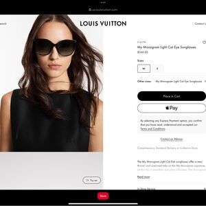 Louis Vuitton Dark Cat Eye Sunglasses